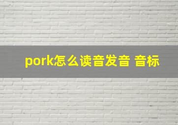 pork怎么读音发音 音标